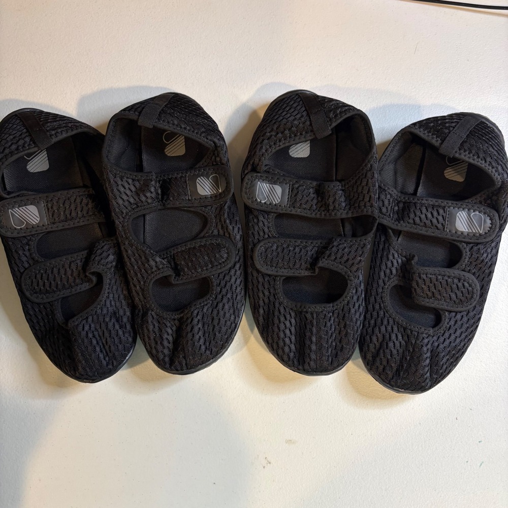 Bundle of‎ 2 Besroad Water Shoes Black Mesh Adjustable Straps Womens 8.5-9.5